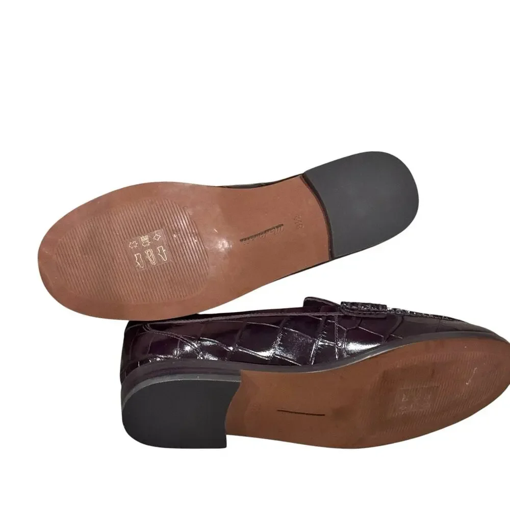 Madewell The Grayson Penny Loafer Croc-Stamped Chocolate Raisin Size 8.5 NWOT
